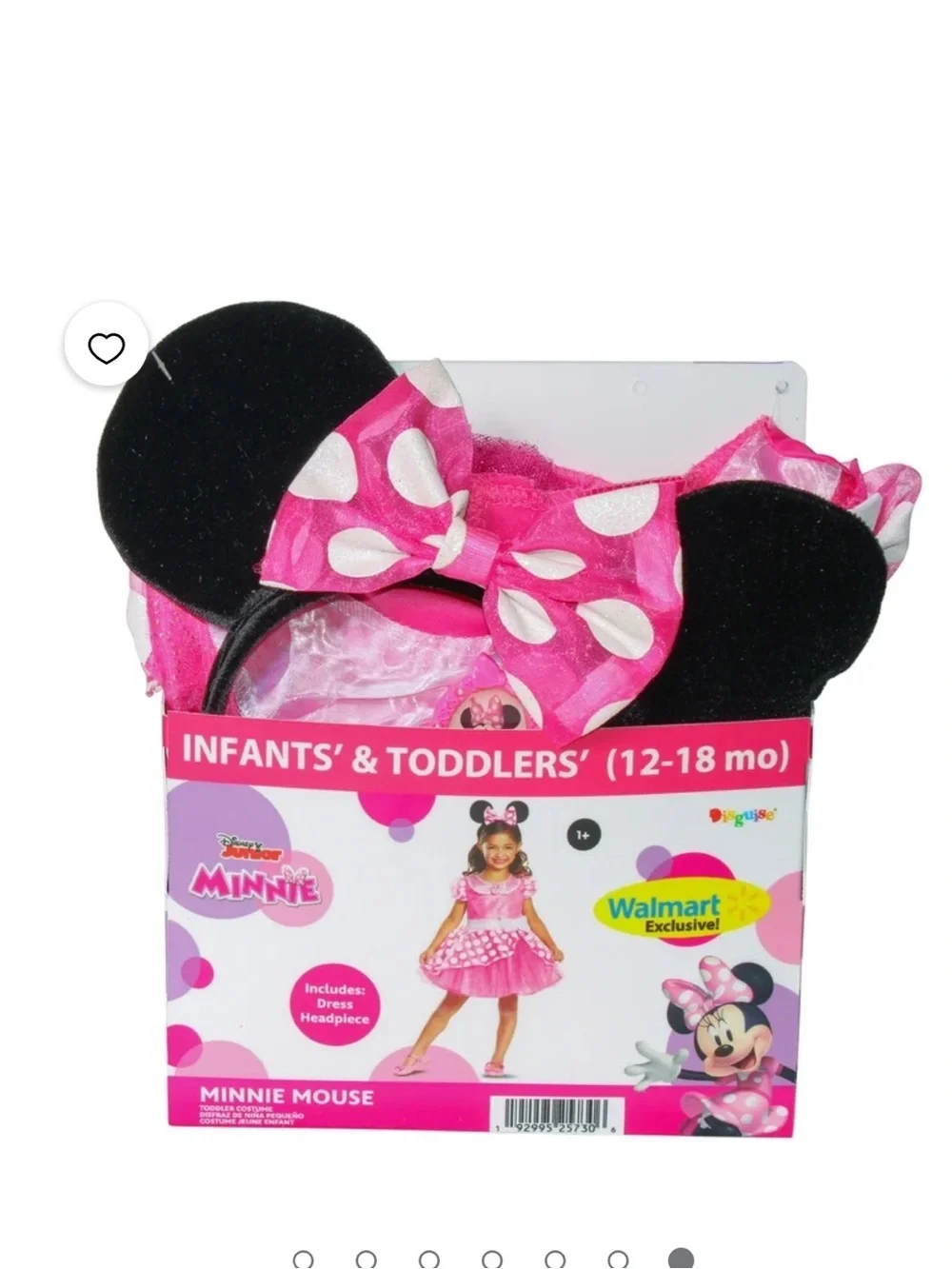 Disney Minnie Mouse Costume for Infant, Pink , Size 12-18 Months.